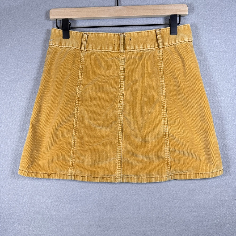 BDG Urban Outfitters Mustard Corduroy Button Front Mini Skirt Retro Indie Boho 6 - Picture 2 of 7